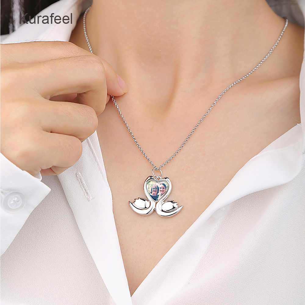 Heart Shaped Photo 925 Sterling Silver Necklace